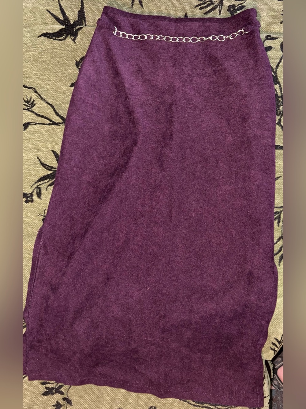Girls Amy Byer Plum Midi Skirt with Chain Accent